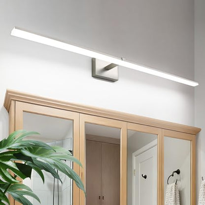 48 Inch Bathroom Vanity Lights Over Mirror Brushed Nickel Arm Over Cabinet Wide LED Bar 32W 2560lm 6000K ETL IP44 - color: Brushed Nickel, size: 48-inch