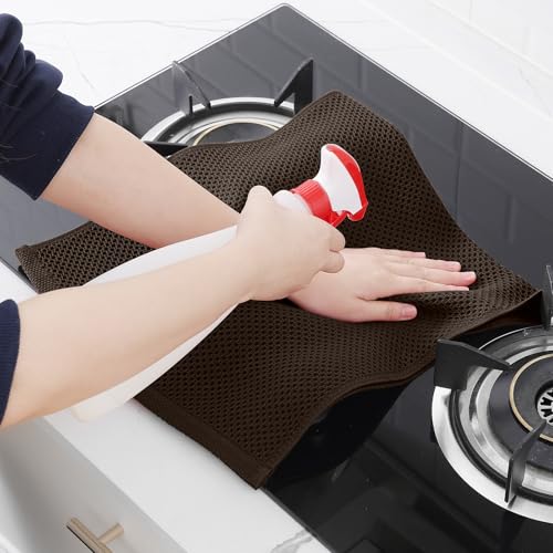 Homaxy 100% Cotton Waffle Weave Kitchen Towels, 10-Pack, Dark Brown | Ultra Soft Absorbent Dish Towels, Quick Drying Cleaning Towels, 13 x 28 Inches - color: Dark Brown, size: 13 x 28 - 10 Pack