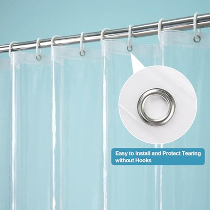 EurCross 9G Clear Shower Curtain Liner 72 x 78 inches Long with 5 Magnet Weights, Heavy Duty Weighted Premium PEVA Plastic Shower Curtain Liner for Bathroom, Without Hooks - color: Clear, size: 72"W x 78"L (Pack of 1)