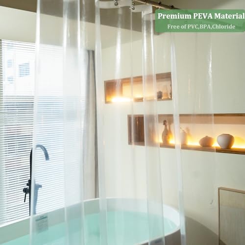 54x78 Stall Shower Curtain Liner, Clear Plastic 8G Heavy Duty Thick Waterproof 54 x 78 Shower Curtain with 3 Weighted Magnets and 9 Rustproof Grommets - color: 8g-clear, size: 54"W x 78"L (Pack of 1)