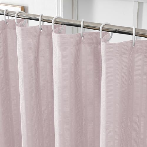 Aiyufeng Moga Stall Fabric Shower Curtain - Soft & Lightweight Small Shower Curtain with Texture for Narrow Stall Size, Machine Washable, 36" Wx72 L, Pink - color: Pink, size: 36"W x 72"L (Pack of 1)