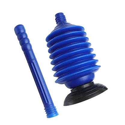 ULTECHNOVO High Pressure Toilet Plunger Professional Bellows Accordion Design for Removal Portable Bathroom Accessory Blue Ergonomic Grip for Comfortable Use