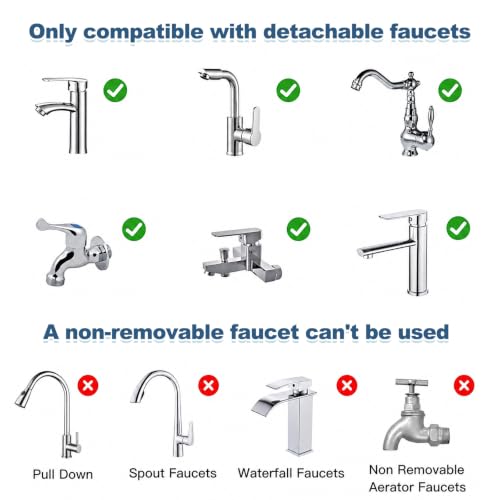 uxcell Faucet Aerator Adapter, M20 Female to M22 Male with Washer, 13mm Length - size: M20 Female to M22 Male, 13mm Length