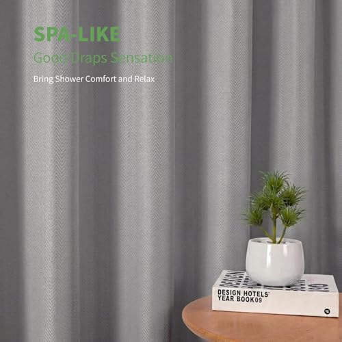 eachope Waterproof Fabric Shower Curtain,No Liner Needed,TPU Laminated Polyester Shower Curtain,Chevron Striped Design with Weighted Magnets and Metal Grommets,72Wx72H,Gray - color: Grey, size: 72"W x 72"L (Pack of 1)