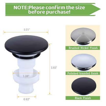 Replacement for Pfister 972098A Push-Seal Drain Assembly - Black Drain Plug - Genuine Replacement Part - color: Black