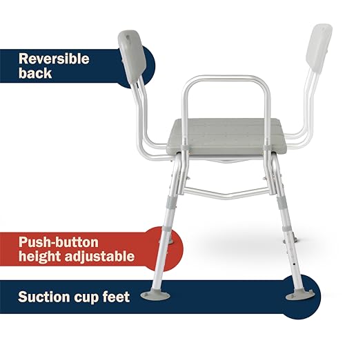 Dr. Dunley Tub Transfer Bench, 400 lb Capacity Bath & Shower Seat, Tool-Free Assembly, Anti-Slip Suction Feet, Lightweight Frame, for Seniors & Mobility Assistance - size: 400 Pound Capacity