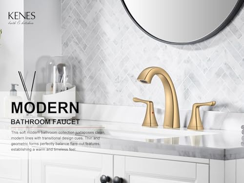 Champagne Bronze Bathroom Faucet 3 Hole, Widespread Bathroom Faucet | Bathroom Vanity Faucet with Pop Up Drain & Supply Lines, Lead-Free cUPC & NSF Certified, 8 Inch Faucet for Vanity RV Sink - color: Champagne Bronze