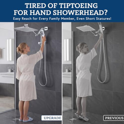 G-Promise 10 Inch All Metal Rain Shower Head with Handheld Spray (Chrome) | Full Body Coverage, Pause Mode Diverter, Power Wash Mode Handheld, Suits Every Height, Easy to Install, Modern Bath Upgrade - color: Chrome, size: 10 Inches