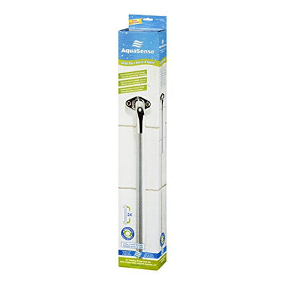 AquaSense Knurled Chrome Grab Bar with Rotating Flange, 24 Inches | Knurled Chrome Grab Bar with Rotating Flange Offers Secure Support for Everyday Bathroom Safety and Access