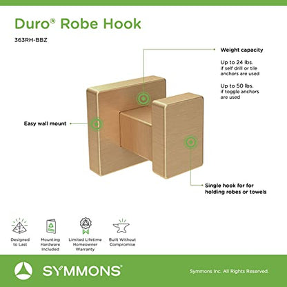 Symmons 363RH-BBZ Duro Wall-Mounted Robe Hook in Brushed Bronze - color: Brushed Bronze