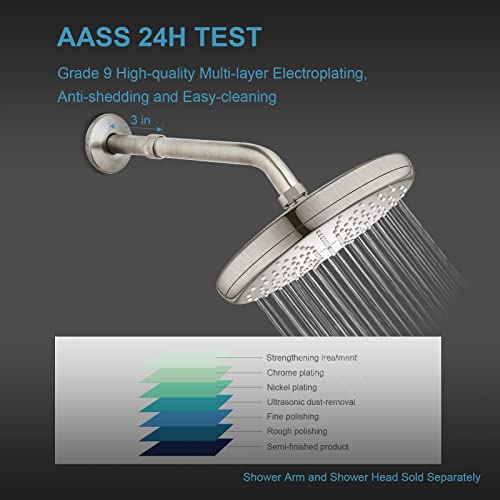 OFFO Shower Head Extension Arm 3 in, Brushed Nickel Shower Arm Extension Shower Head Extender Made of 304 Stainless Steel Shower Pipe Extension - color: Brushed Nickel, style: 3 in