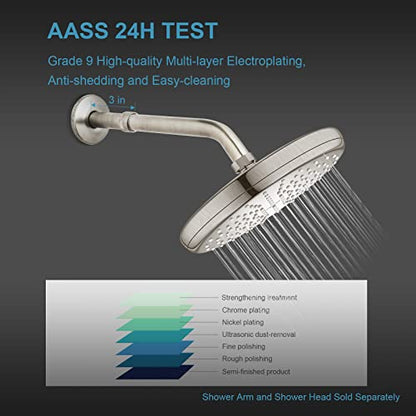 OFFO Shower Head Extension Arm 3 in, Brushed Nickel Shower Arm Extension Shower Head Extender Made of 304 Stainless Steel Shower Pipe Extension - color: Brushed Nickel, style: 3 in