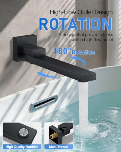 Woindo 4 Function Shower Faucet Set 12" Rain Shower Head/6'' Side Shower Head and 3 Setting Handheld Ceiling Mount Push Button Diverter Complete Rainfall Round Shower System Included Valve Trim Kit - color: Matte Black, style: 4-Function-Ceiling