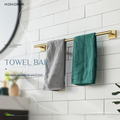 KOKOSIRI Bathroom Towel Bar Bath Towel Holders for Toilet Kitchen Cabinet Wall Mount 24 Inch Brushed Gold Stainless Steel B4005BG-L24 - color: Brushed Gold, size: 24-Inch