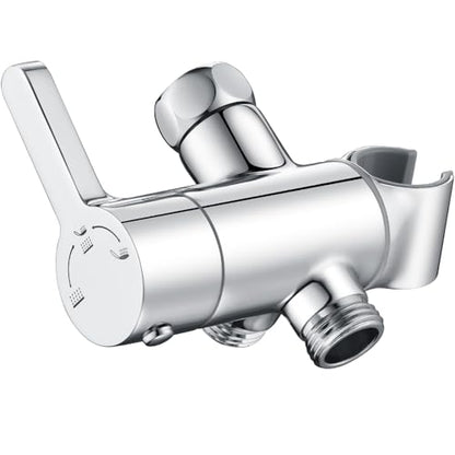 3 Way Shower Diverter Valve with Hand Shower Holder, G1/2 Shower Head Splitter, Shower Arm Diverter (Chrome) - color: Polished Chrome