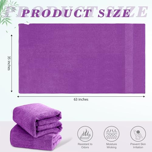 SEISSO Bath Towels, Extra Absorbent & Quick Drying Lightweight Fiber Towels, Premium Big Soft Bath Towel for Fitness, Spa, Sports Towels, Yoga Towel, Dark Purple(4 Pack) - color: Dark Purple