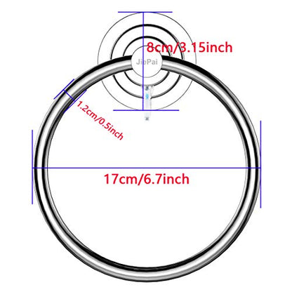 JiePai Vacuum Suction Cup Towel Ring,No Drill Bath Towel Holder, Chrome | Wall Mounted ,Round Towel Holder,No Drill Hand Towel Holder,Adhesive Towel Ring - color: Suction Towel Ring-chrome