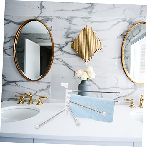 Homoyoyo Nail Wall Mounted Rotating Towel Rack Bar Stainless Steel Storage Shelf Easy Installation Space Saving Bathroom Organizer with Durable Elegant Design