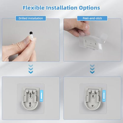 Hibbent 2 PCS Wall Mounted Replacement Sticky Pads, Adhesive Replacement for Bathroom Shower Head Holder, No Drilling Hook Strong Transparent Adhesive Strip for Handheld Shower Holder