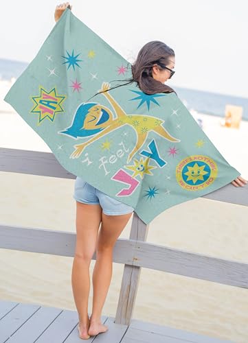 Jay Franco Disney Pixar Inside Out Bath Pool Beach Towel - Kids Super Soft & Absorbent 100% Cotton Towel with Joy, Measures 28 x 58 - color: Teal - Inside Out