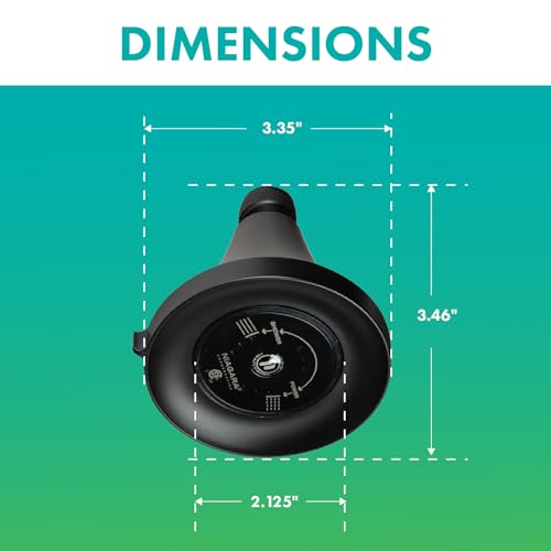 Niagara Conservation N3915MB Earth Luxe 3-Spray with 1.5 GPM 3.35-in. Wall Mount Adjustable Fixed Shower Head in Matte Black, 1-Pack | Bathroom Shower Head Sprayer with Pressure Compensation - color: Matte Black, style: 1.50 GPM