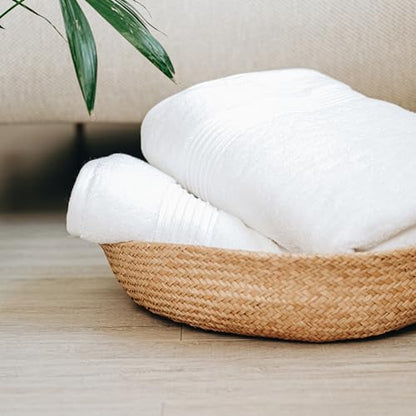 Milara Plush Turkish Cotton Bath Sheet, White, 700 GSM, 35x70 in | Oversized 35x70in, 700 GSM Turkish Combed Cotton, Air-Spun for a Plush Feel, OEKO-TEX® Standard 100 Certified - color: White, size: Bath Sheet (1 Pcs) - 35" x 70"