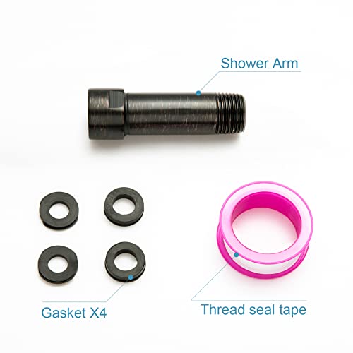 OFFO Shower Head Extension Arm 3 in, Oil Rubbed Bronze Shower Arm Extension Shower Head Extender Made of 304 Stainless Steel Shower Pipe Extension - color: Oil Rubbed Bronze, style: 3 in