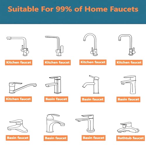 1080° Swivel Faucet Extender, Rotatable Faucet Aerator Extension for Bathroom Faucet, Faucet Extender for Kids, 2 Spray Modes Kitchen Faucet Aerator (Black)