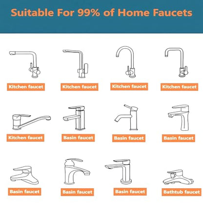 1080° Swivel Faucet Extender, Rotatable Faucet Aerator Extension for Bathroom Faucet, Faucet Extender for Kids, 2 Spray Modes Kitchen Faucet Aerator (Black)