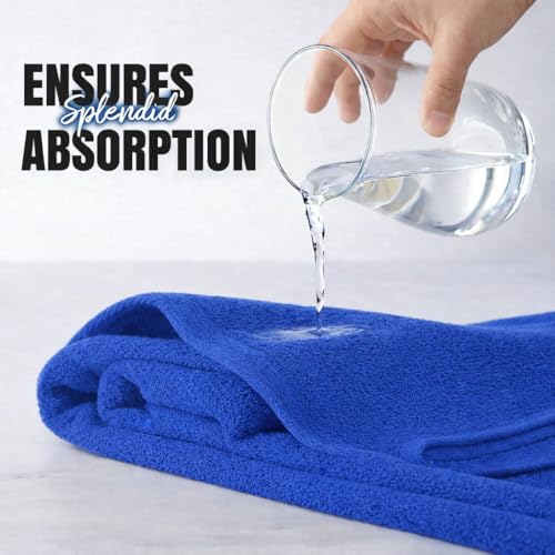 Fingertip Hand Towel | Absorbent |11x18 | Terry Velour Premium Washcloths, Bathroom use, 100% Cotton, Face, fingertip, Soft, Guest Towels (Pack of 4) (4, Royal Blue) - color: Royal Blue