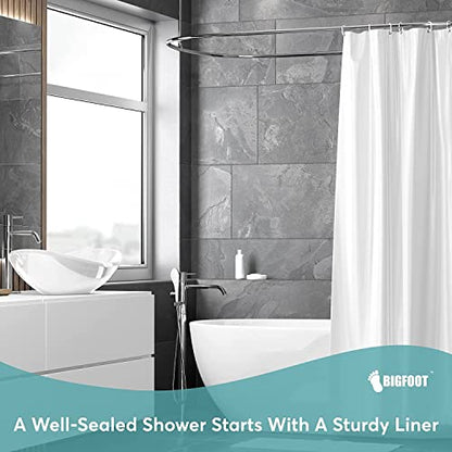 BigFoot Shower Curtain – 72 x 72 PEVA Heavy Duty Shower Curtain with Rustproof Metal Grommet and 3 Magnetic Weights – Odor Free and Compatible with Standard Showers, White - color: 3b Peva White Heavy Duty, size: 72"W x 72"L (Pack of 1)