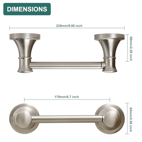 Hoimpro Wall Mounted Rustproof Toilet Tissue Paper Holder Bathroom Accessories Toilet roll Paper Hanger, Brushed Nickel - color: Brushed Nickel