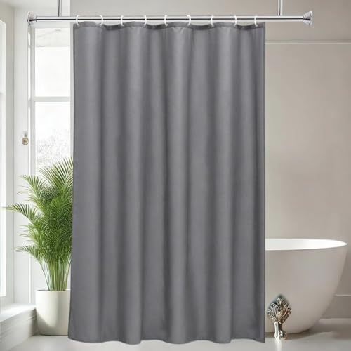 Solid Fabric Shower Curtain or Liner 53 x 79 in (135 x 200 cm) Waterproof Machine Washable Luxury Neutral Bathroom Decor Shower Curtain Hotel Quality with Grommets, Grey - color: Multicolor-3, size: 53"W x 79"L (Pack of 1)