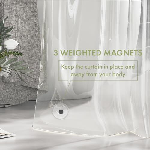 AmazerBath Extra Long Shower Curtain Liner, Clear, 84 Inches Long, 72x84 Plastic Curtain Liner, Cute PEVA Tall Shower Liner for Bathroom with 3 Magnets - color: Clear, size: 72"W x 84"L (Pack of 1)