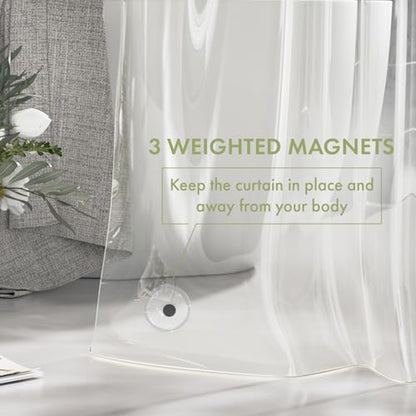 AmazerBath Extra Long Shower Curtain Liner, Clear, 84 Inches Long, 72x84 Plastic Curtain Liner, Cute PEVA Tall Shower Liner for Bathroom with 3 Magnets - color: Clear, size: 72"W x 84"L (Pack of 1)