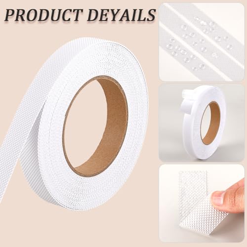 CREATCABIN Grip Tape Roll Waterproof White Grip Tape Safety Non Skid Strips for Furniture Anti Slip Mobile Device Grip Fixed Outdoor Stairs Home Bathtubs Bathroom Floor Kitchen Adhesion Use 394x0.8in - style: white