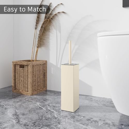 Toilet Brush and Holder Set White Freestanding for Bathroom - color: White