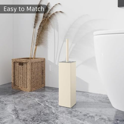 Toilet Brush and Holder Set White Freestanding for Bathroom - color: White
