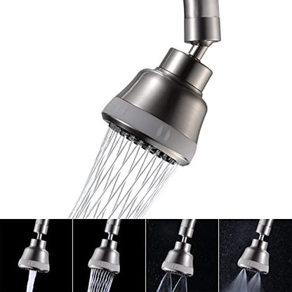 4 Spray Modes Faucet Aerator,360 Degree Faucet Sprayer Attachment,Big Angle Kitchen Faucet Aerator,Swivel Faucet Extender,Sink Sprayer Attachment for faucet,55/64 inch Female Thread (Brushed Nickel) - color: Brushed Nickel
