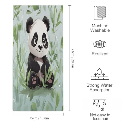 Panda Bamboo Luxury Microfiber Towel 28"x13" - Super Absorbent Quick Drying Bath Towel, Multi-Use Comfy Soft Beach Towels for Bathroom Hotel Swim Travel Camping Towels