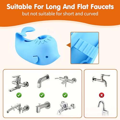 Skyroku Toddler Faucet Extender & Blue Bathtub Spout Cover, Sink Extender with Temperature Sensor for Bathroom Sinks, Kitchen, Bathtubs, Bundle and Save! - color: BrownBlue