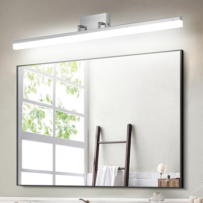 48 inch LED Modern Bathroom Vanity Lighting Fixtures Over Mirror, Brushed Nickel Adjustable Makeup Vanity Light Bar Dimmable 5CCT 46W 3000K-5000K - color: Nickel-48 Inch 5cct
