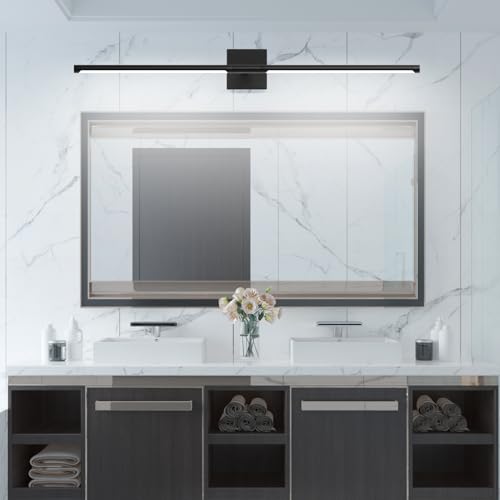 Tipace Hard-Wired LED Black Wall Sconce for Bathroom 39.4IN Vanity Light Fixture 5500K Indoor Bathroom Sconce Over Mirror 360° Rotate for Living Room,Bedroom,Hallway - size: 39.4 IN