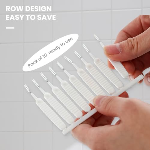 Shower Head Cleaning Brush for Small Hole, Upgrade Multifunctional Shower Cleaning Tools, Showerhead Cleaning Brushes Anti-Clogging Nozzle with Storage Boxes (20, White)