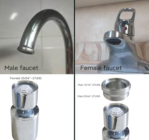 Kitchen Sink Faucet Attachment,bathroom faucet nozzle aerator,faucet extender, 360 degree swivel dual flow sprayer for sink tap head... - color: 20° Angle