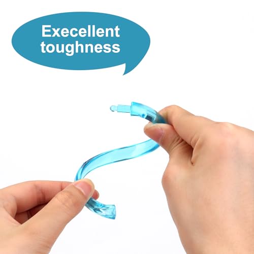 Blue Shower Curtain Hooks - 12 Pcs Circular Plastic Shower Curtain Rings for Bathroom - O Shaped Transparent Aqua Blue Shower Hooks Rings for Shower Curtain Rod - color: Transparent Aqua Blue