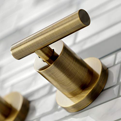 Kingston KS8123CML Wall Mount Bathroom Faucet, Antique Brass - color: Antique Brass