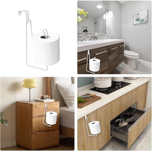 Toilet Paper Holders, Over The Tank Toilet Paper Holder Stand, Bathroom Metal Toilet Paper Holder Dispenser Reserve for Bathroom Storage and Organizatioz - color: White