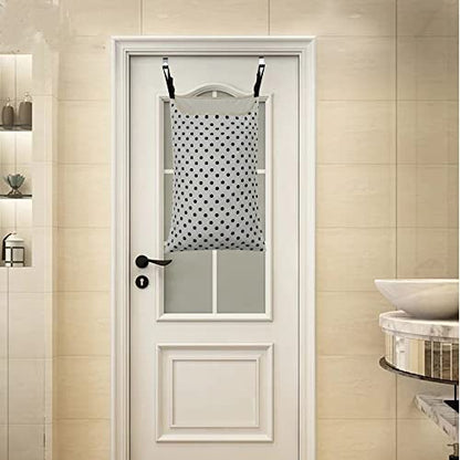 Adjustable Space Saving Door Hanging Laundry Hamper Bag Dorm Laundry Bag,Wide Open Top Over The Door Laundry Hamper with Free Hanging Hooks