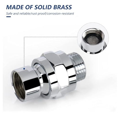 Adjustable Showerhead Connector Brass Shower Connector Balls Joint Replacement Shower Arm Extension Shower Connector